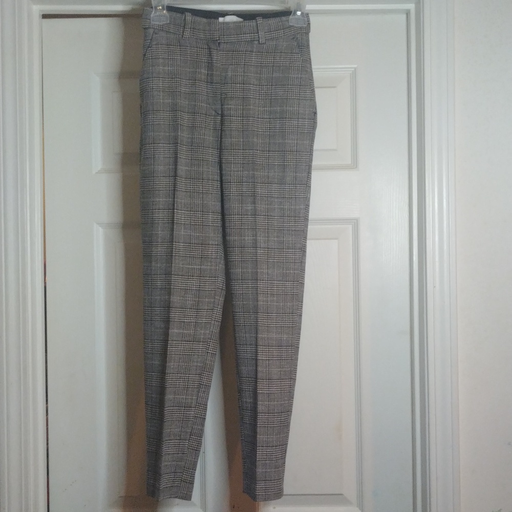 H&M‎ Women's Brown/Black Plaid Pants Size 4